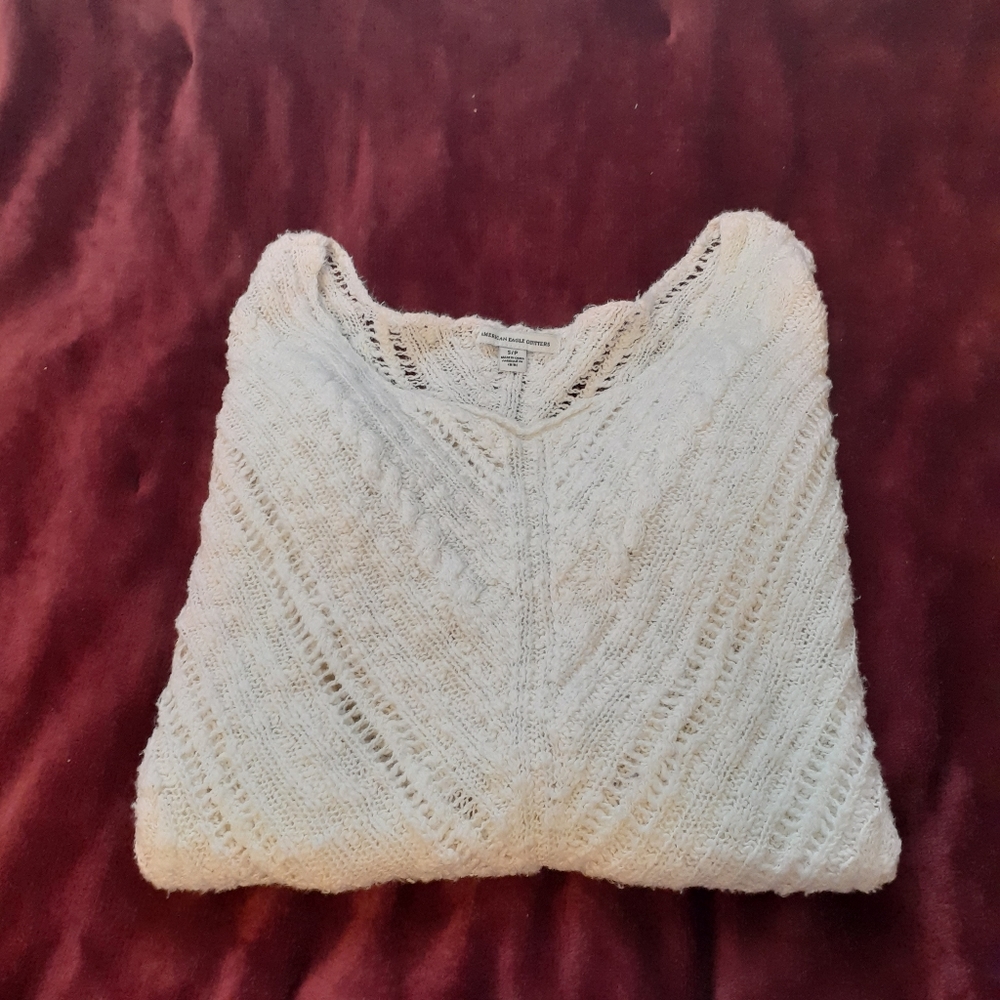 ❤ White American Eagle AE Knit Sweater Size S